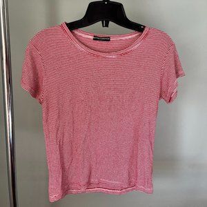 OSFA Brandy Melville Red Striped Cropped T-Shirt